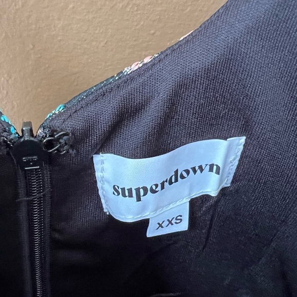 Superdown Macey Mini Dress Pink Floral Embroidered Size XXS Y2K Jacquard - Picture 9 of 11